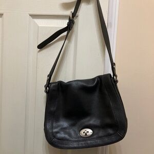Fossil Black Cowhide Leather Turn key Purse
